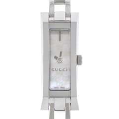 Gucci G-Link Rectangle MOP Stainless Steel Quartz Ladies Watch YA110525