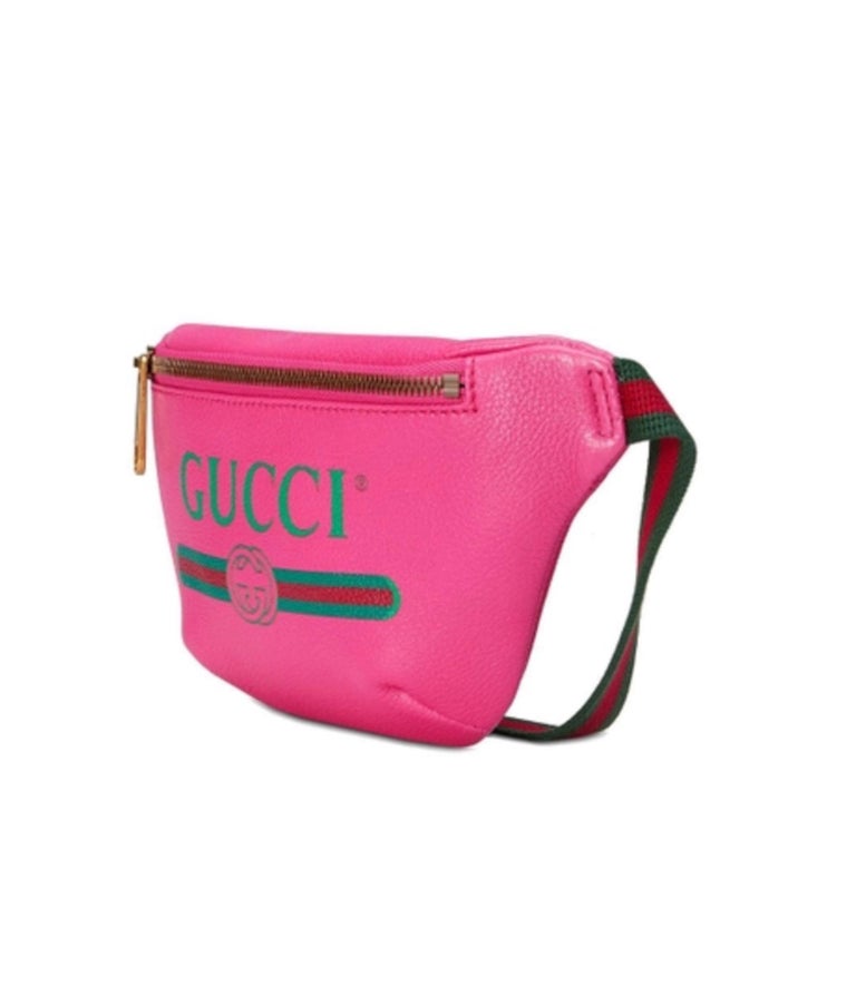 Gucci G Print Belt Bag Leather Pink at 1stDibs