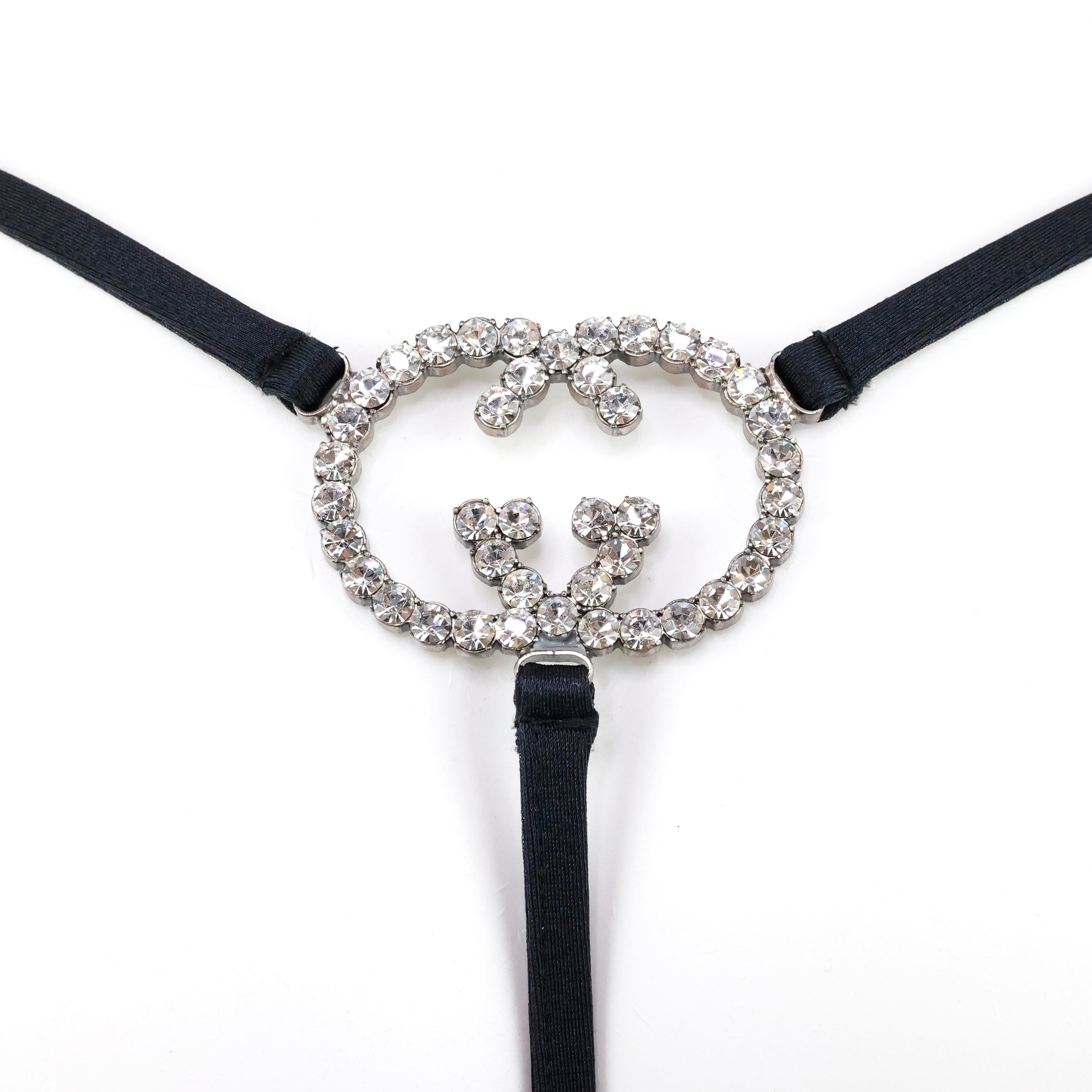 Gucci G String Crystal Embellished Thong / Bikini  For Sale 3