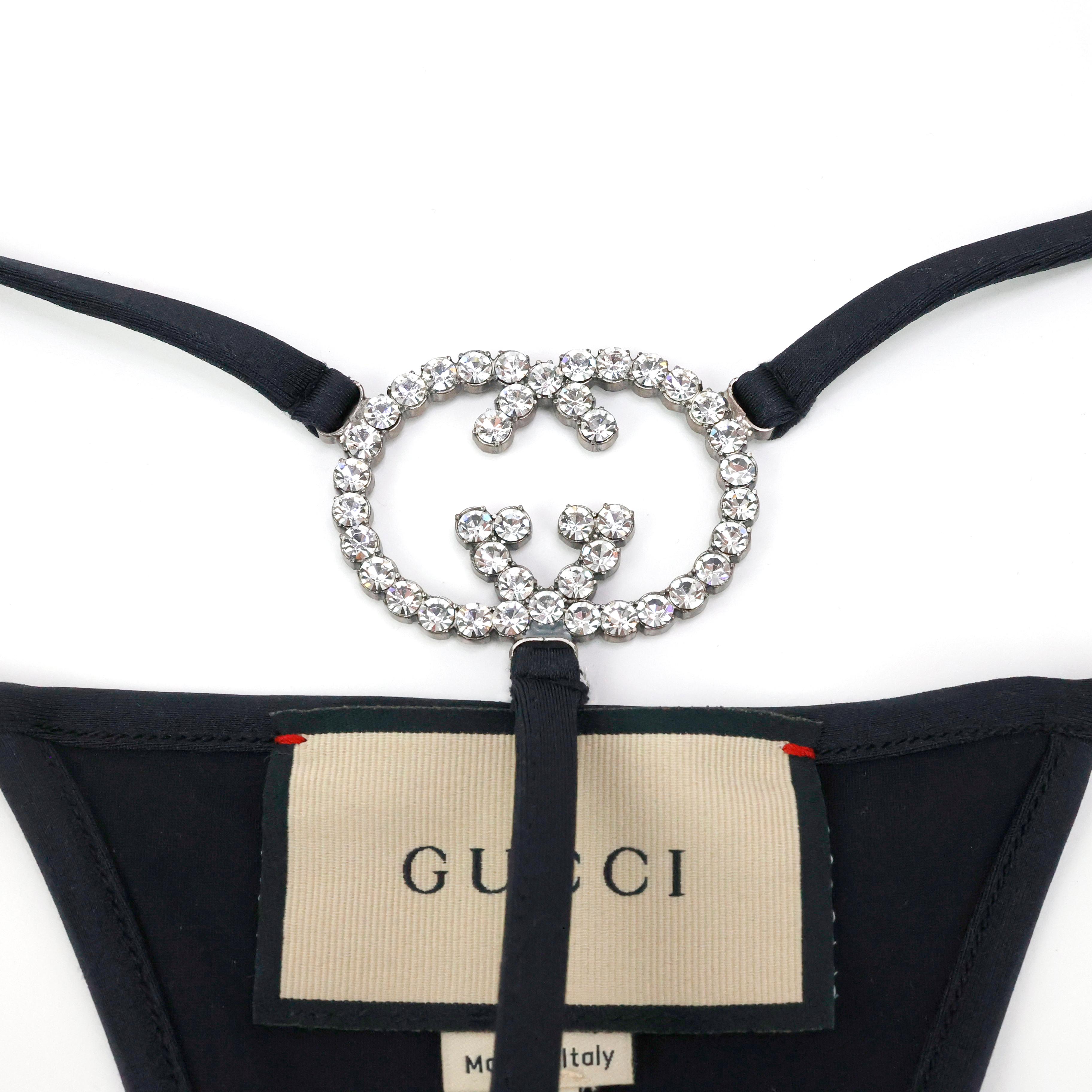 Gucci G string thong / bikini Crystal embellished In New Condition In Bressanone, IT