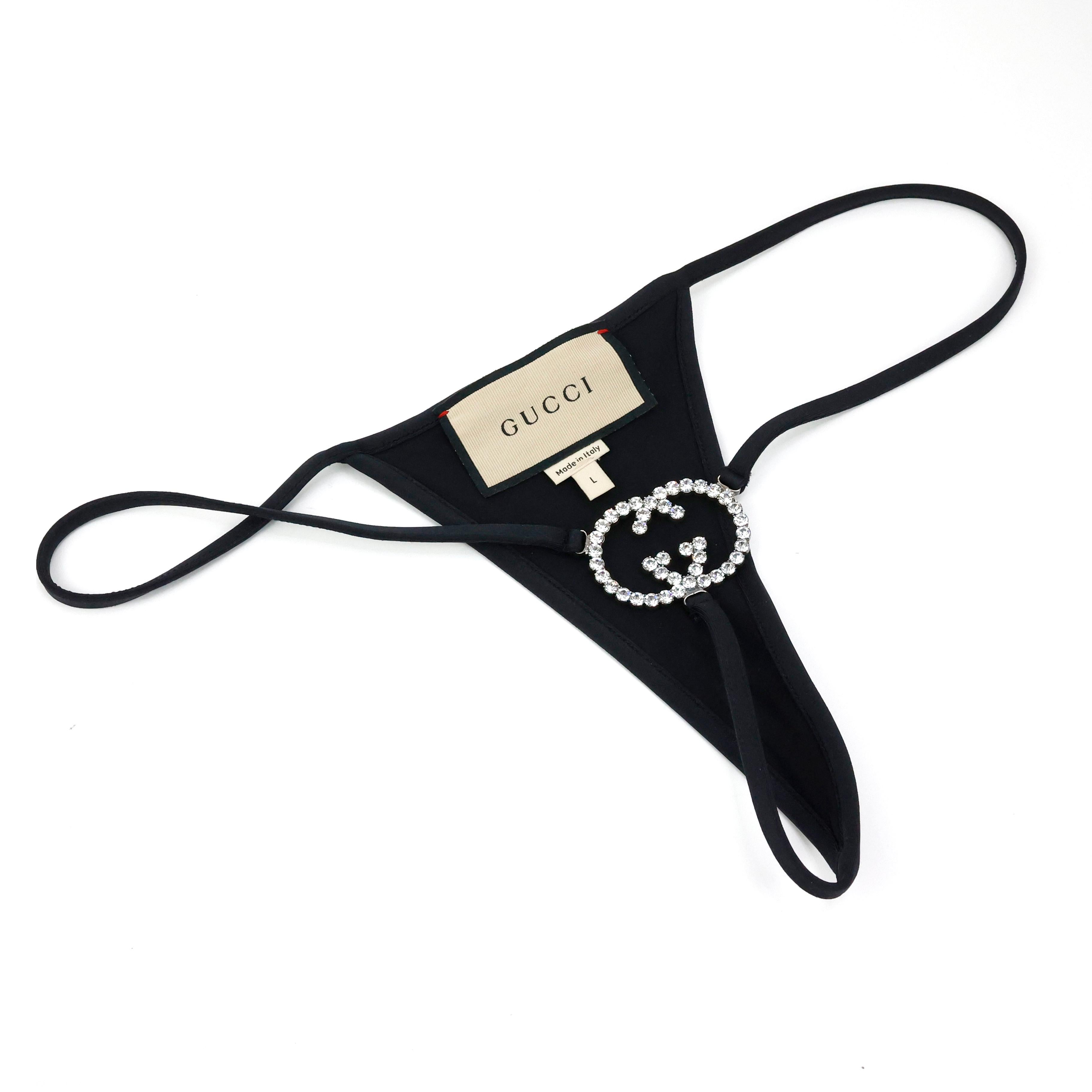 Women's or Men's Gucci G string thong / bikini Crystal embellished