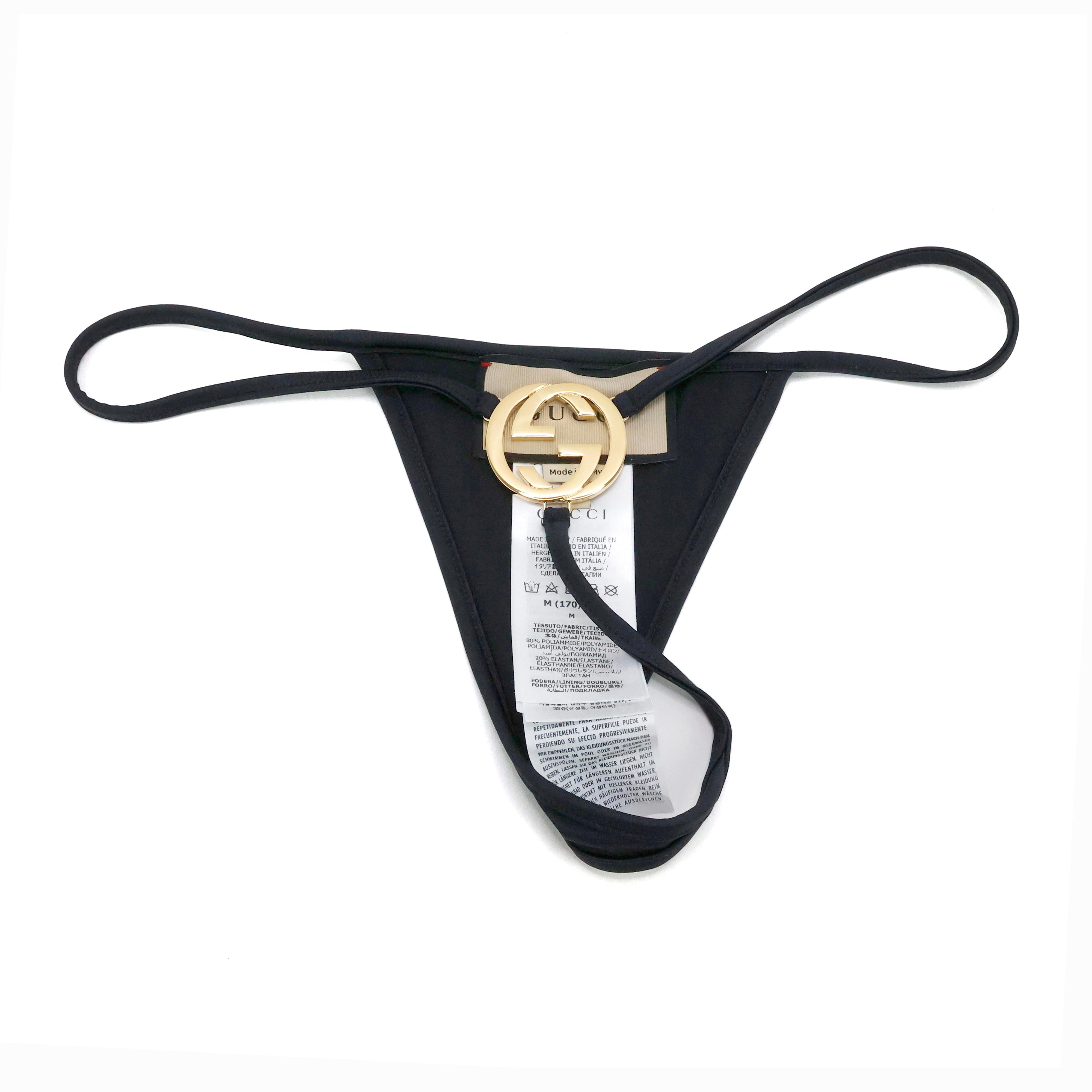 Noir Gucci String Thong / Bikini en vente
