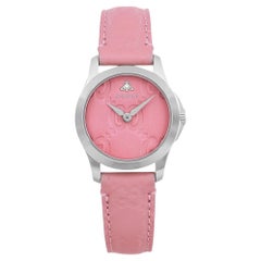 Used Gucci G-Timeless 27mm Steel Pink Dial Quartz Ladies Watch YA126578