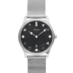 Gucci G-Timeless 29 Diamond Black Mother of Pearl Ladies Quartz Watch YA1265001