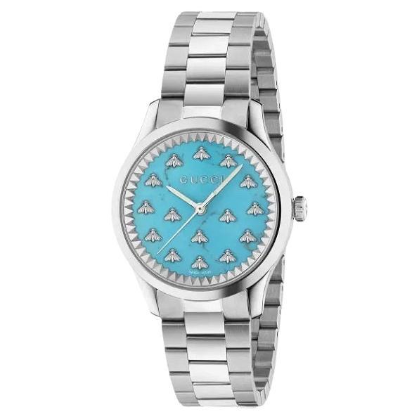 Gucci G-Timeless Turquoise Bee Watch YA1265044 For Sale