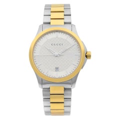 Gucci G-Timeless Montre pour homme à quartz en acier bicolore et argent avec cadran, YA126450