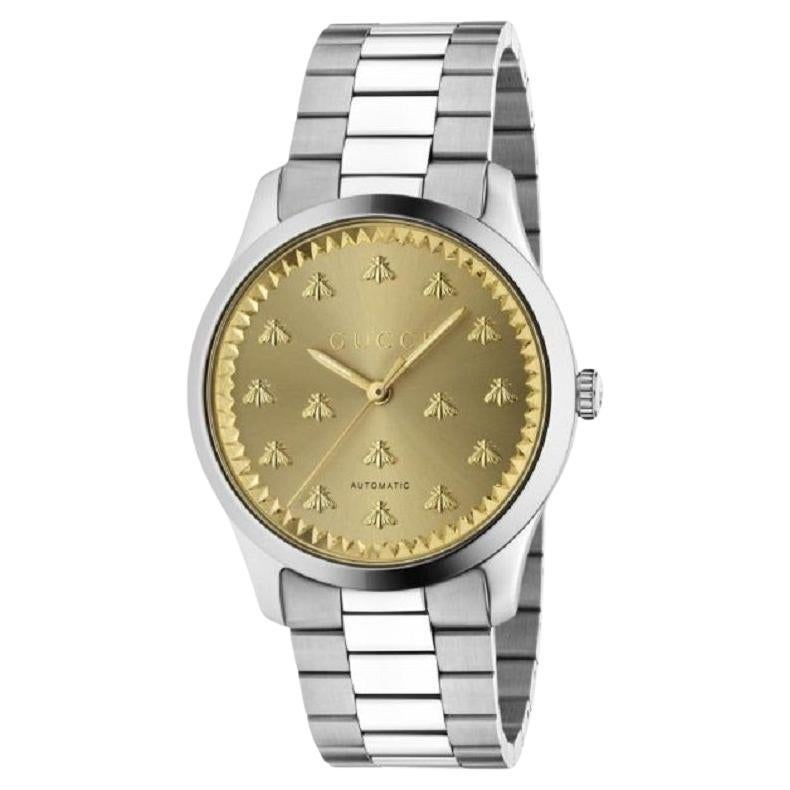 Gucci G-Timeless 42mm Stainless Steel Iconic Bee Watch YA126378 For Sale
