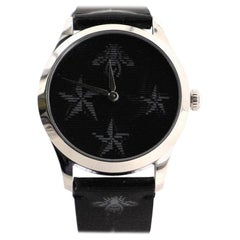 Gucci G-Timeless Bee Star Hologram Quartz Watch Stainless Steel and Leath