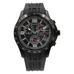 Gucci G-Timeless Chrono Black PVD Steel Quartz Men’s Luminescence Watch YA126206
