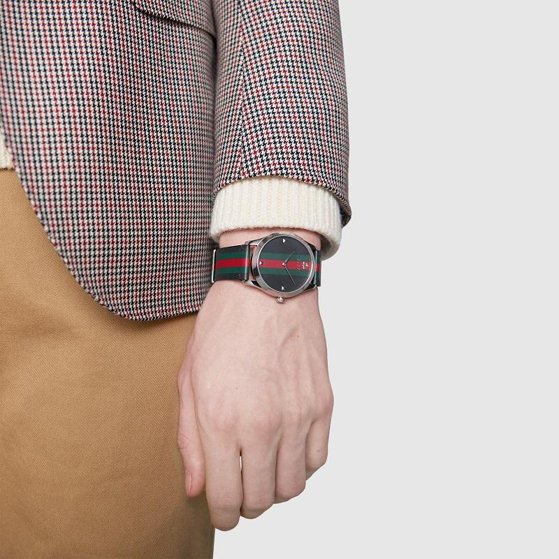 Gucci G-Timeless Herren-Lederuhr YA1264079 für Damen oder Herren im Angebot