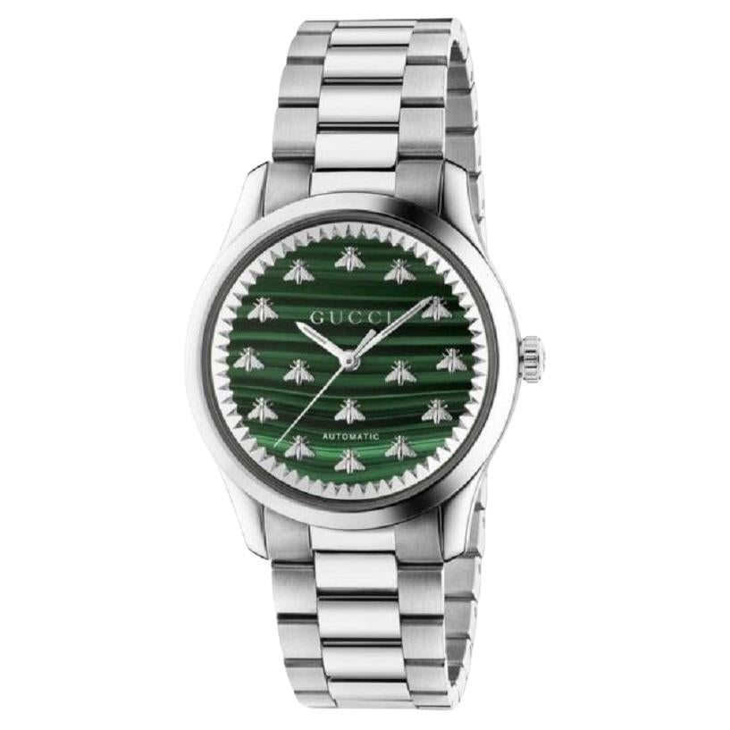 Gucci G-Timeless Multi Bee Green Malachite Stone Dial Men's Watch YA1264176