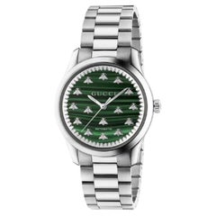 Gucci G-Timeless Multi Bee Green Malachite Stone Dial Men's Watch YA1264176