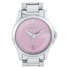 Gucci G-Timeless Pink Dial Stainless Steel Watch YA126524