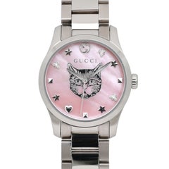 Gucci G-Timeless Rosa MOP Motivo Gato 29MM Reloj de cuarzo para mujer YA1265025