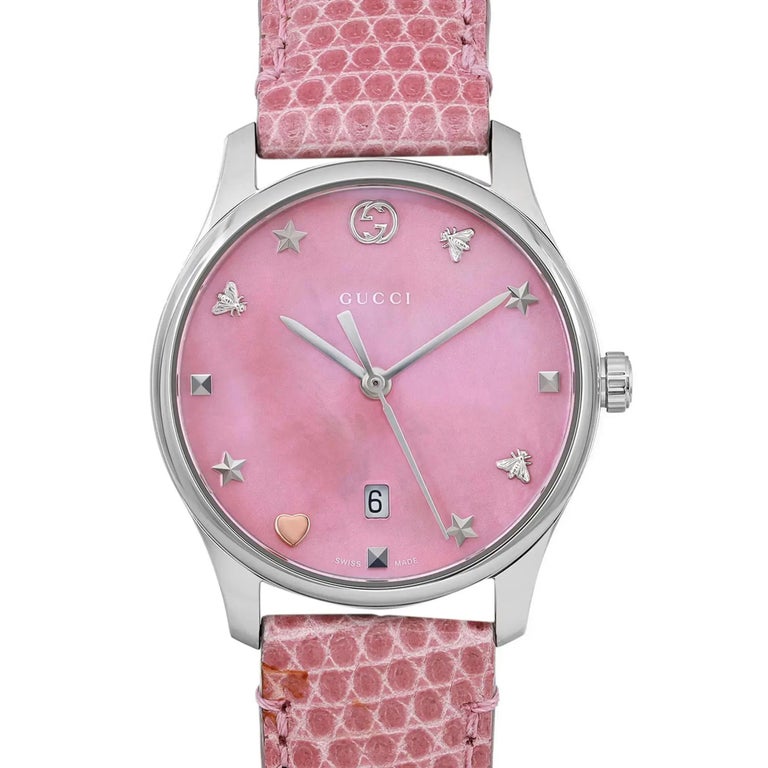 Authentic Gucci G-Timeless Mother of Pearl 126.5 Women\'s Watch G-Timeless watch, 29mm in steel | GUCCI® US main image 4