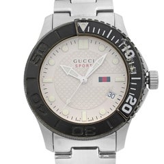 Gucci G-Timeless Silver Checkered Dial Steel Plastic Men's Quartz Watch YA126250