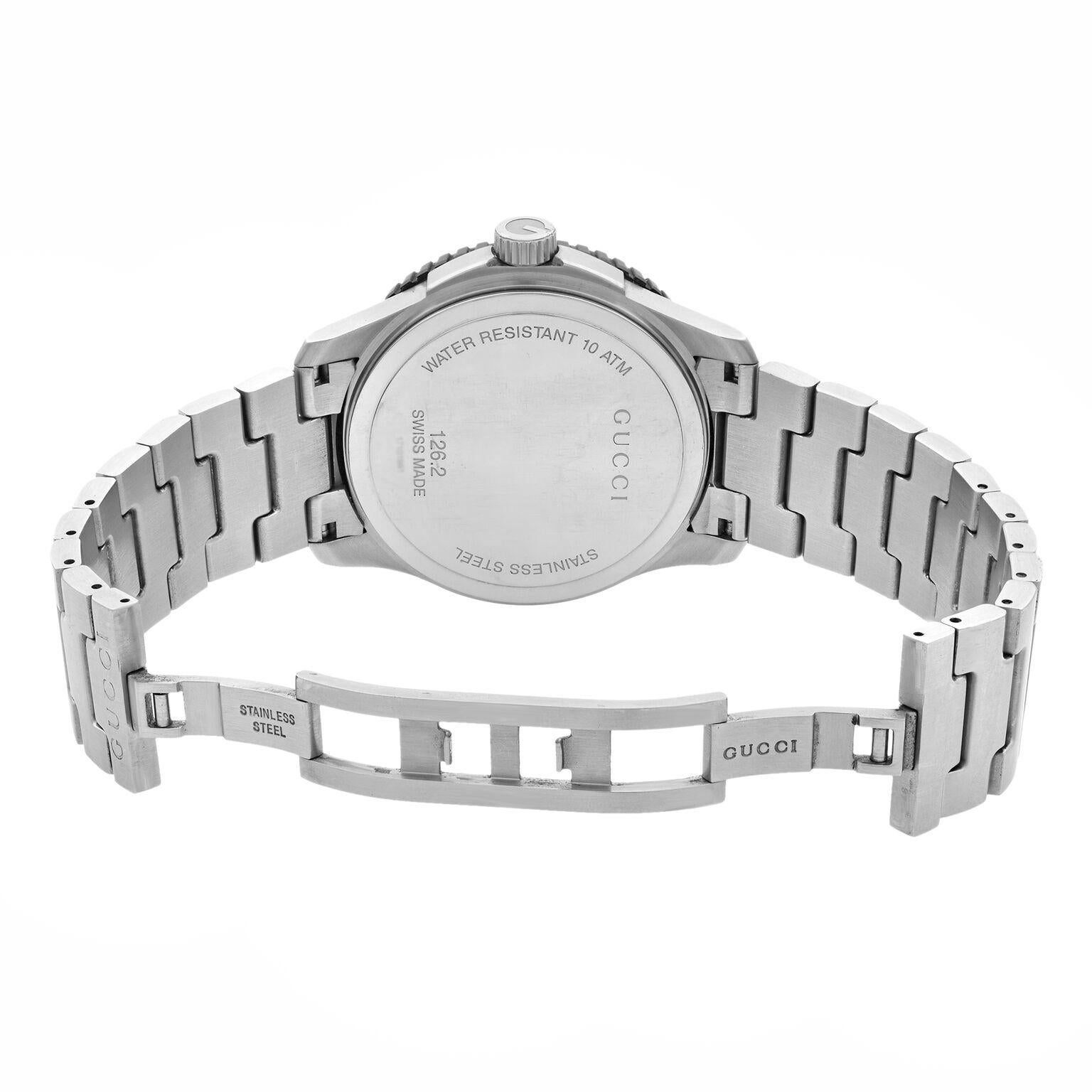 Modern Gucci G-Timeless Silver Checkered Dial Steel Plastic Men's Quartz Watch YA126250