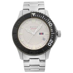 Gucci G-Timeless Silver Checkered Dial Steel Plastic Men's Quartz Watch YA126250