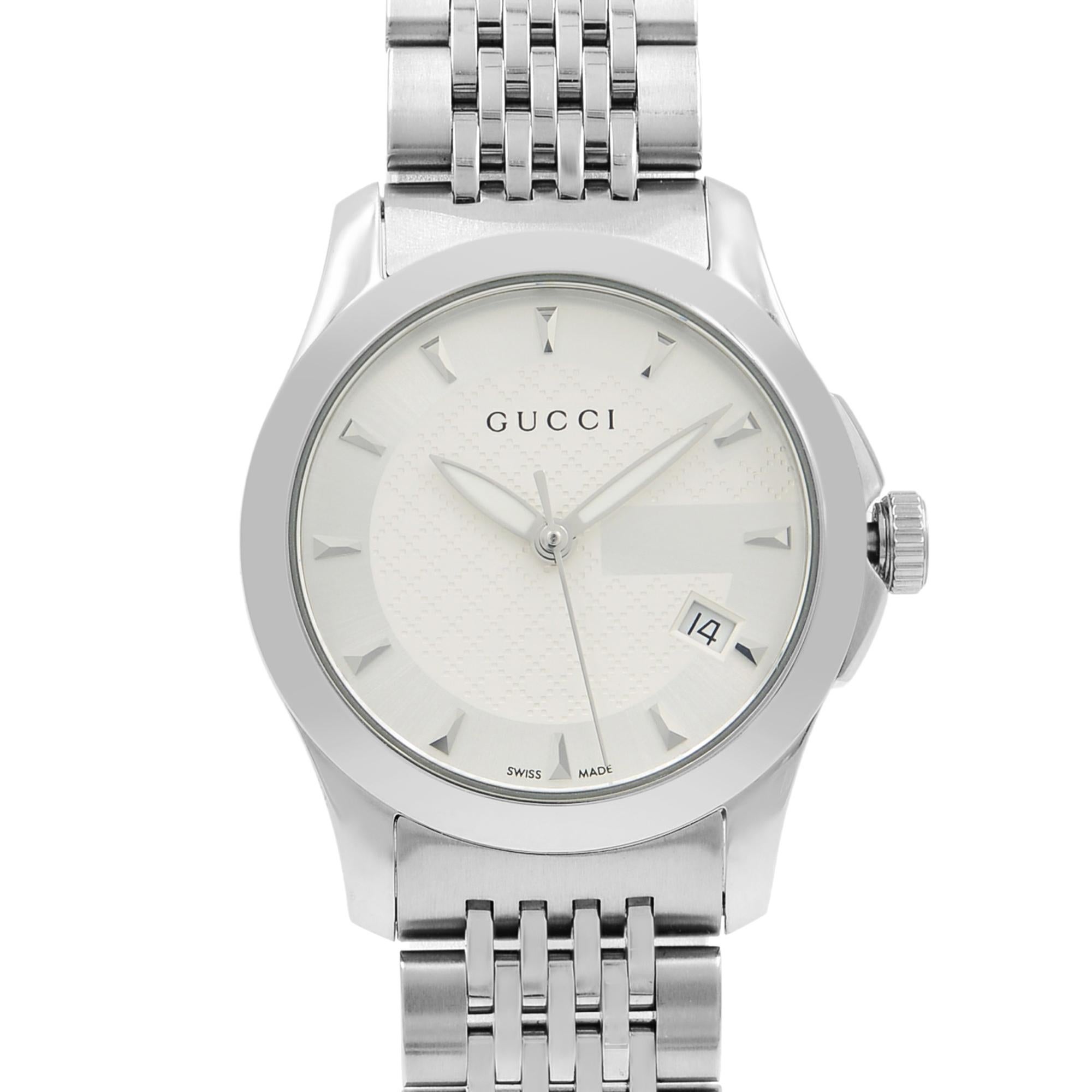Gucci watch white face clearance