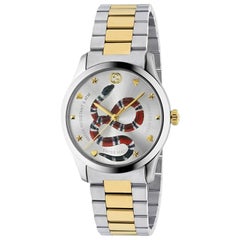 Gucci G-Timeless Silver with Snake Motif Dial Watch YA1264075