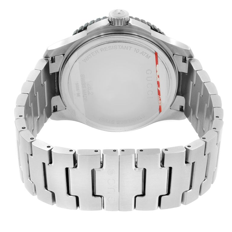 Gucci G Timeless Brown Dial Silver Steel Strap Watch For Men - YA126248