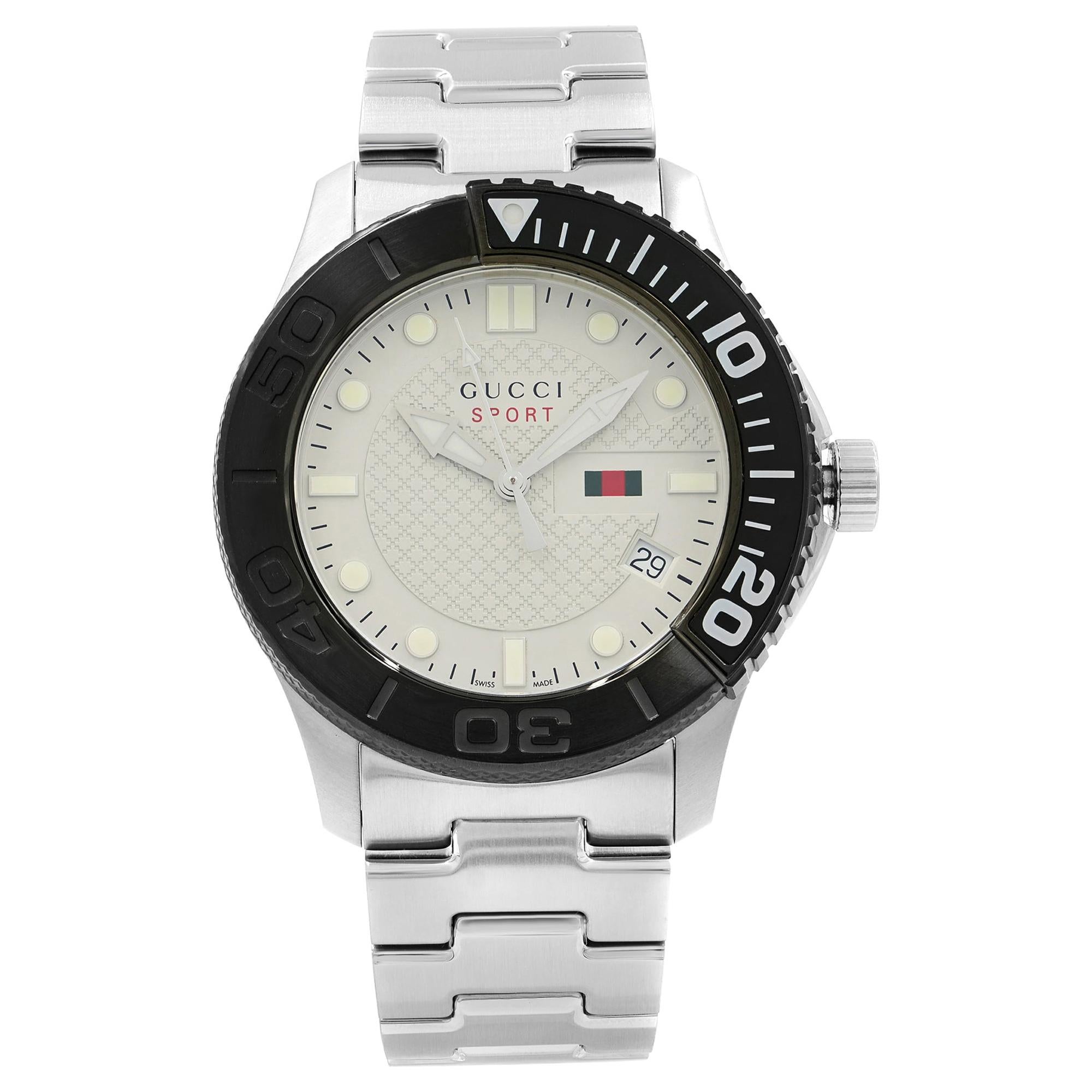Gucci G-Timeless Sport Steel Silver Dial Quartz Men's Luminescent Watch YA126250
