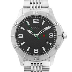 Gucci G-Timeless Stainless Steel Black Dial Quartz Men's Watch YA126218