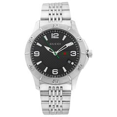 Gucci G-Timeless Stainless Steel Black Dial Quartz Men's Watch YA126218