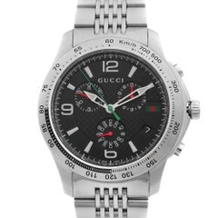 Gucci G-Timeless Stainless Steel Chronograph Black Dial Quartz Watch YA126221