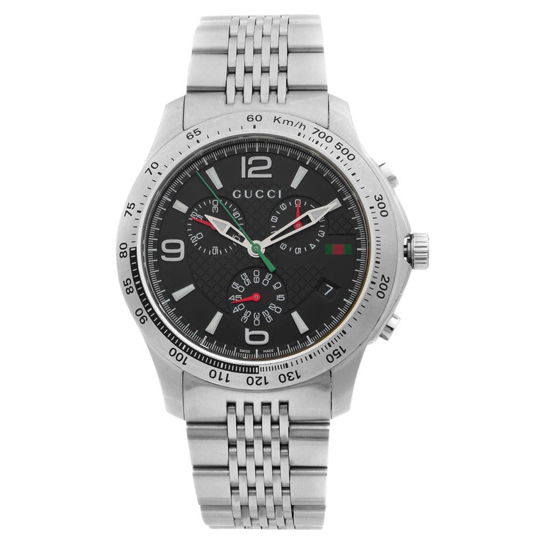 Gucci G-Timeless Stainless Steel Chronograph Black Dial Quartz Watch  YA126221 at 1stDibs | gucci tachymeter watch, gucci 126.2, gucci g timeless  chronograph