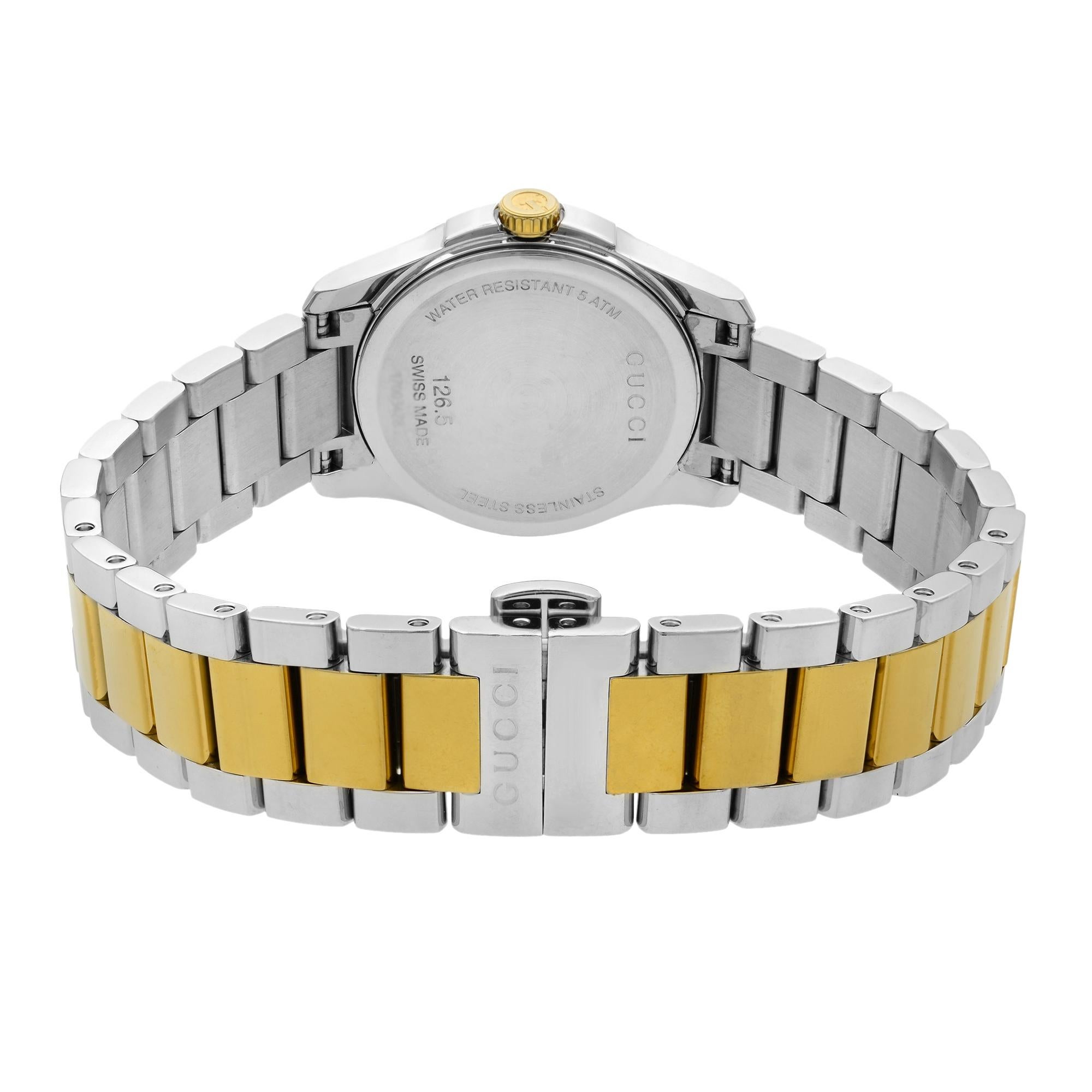 Gucci G-Timeless Stainless Steel Gold-Tone Silver Dial Ladies Watch YA126531 1