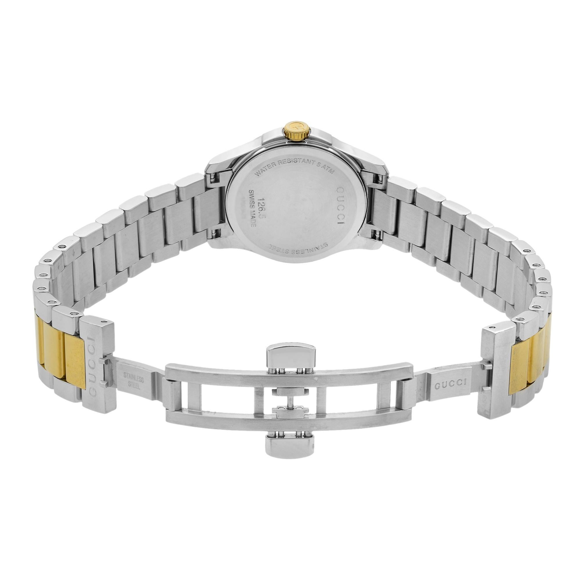 Gucci G-Timeless Steel Gold-Tone Silver Dial Quartz Ladies Watch YA126531 2