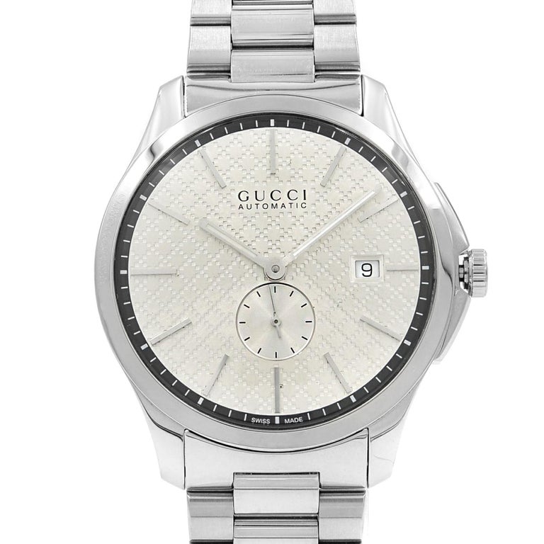 Gucci GTimeless Steel Silver Checkered Dial Automatic Men’s Watch