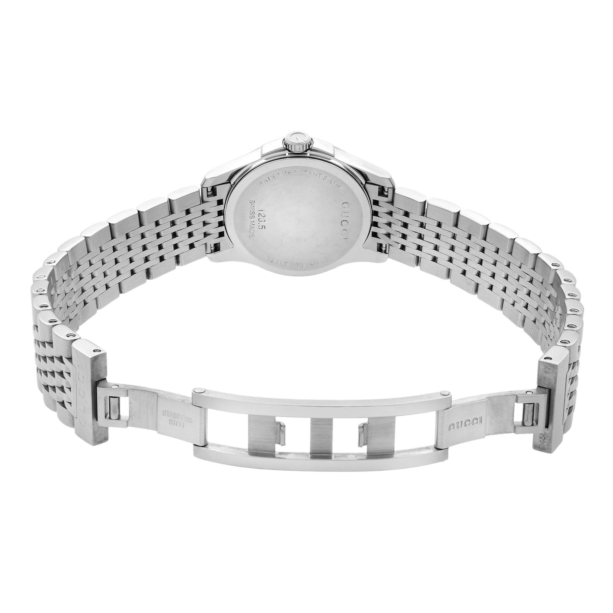 Women's Gucci G-Timeless Steel Silver Checkered Dial Quartz Ladies Watch YA126501