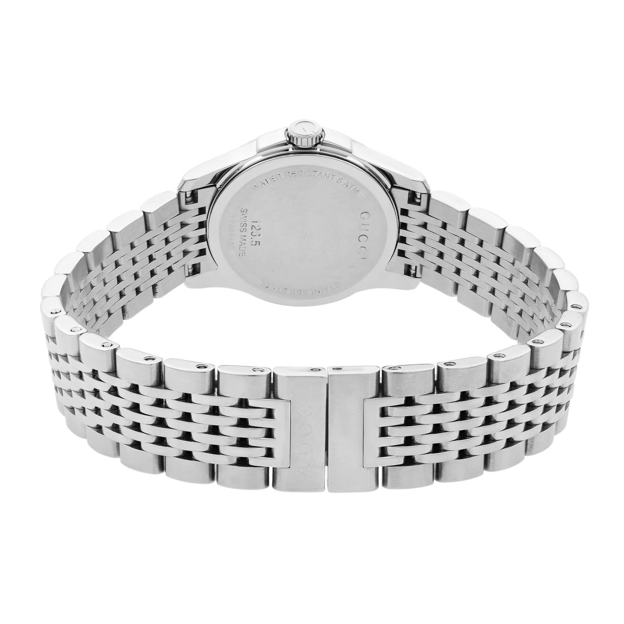 Gucci G-Timeless Steel Silver Checkered Dial Quartz Ladies Watch YA126501 1