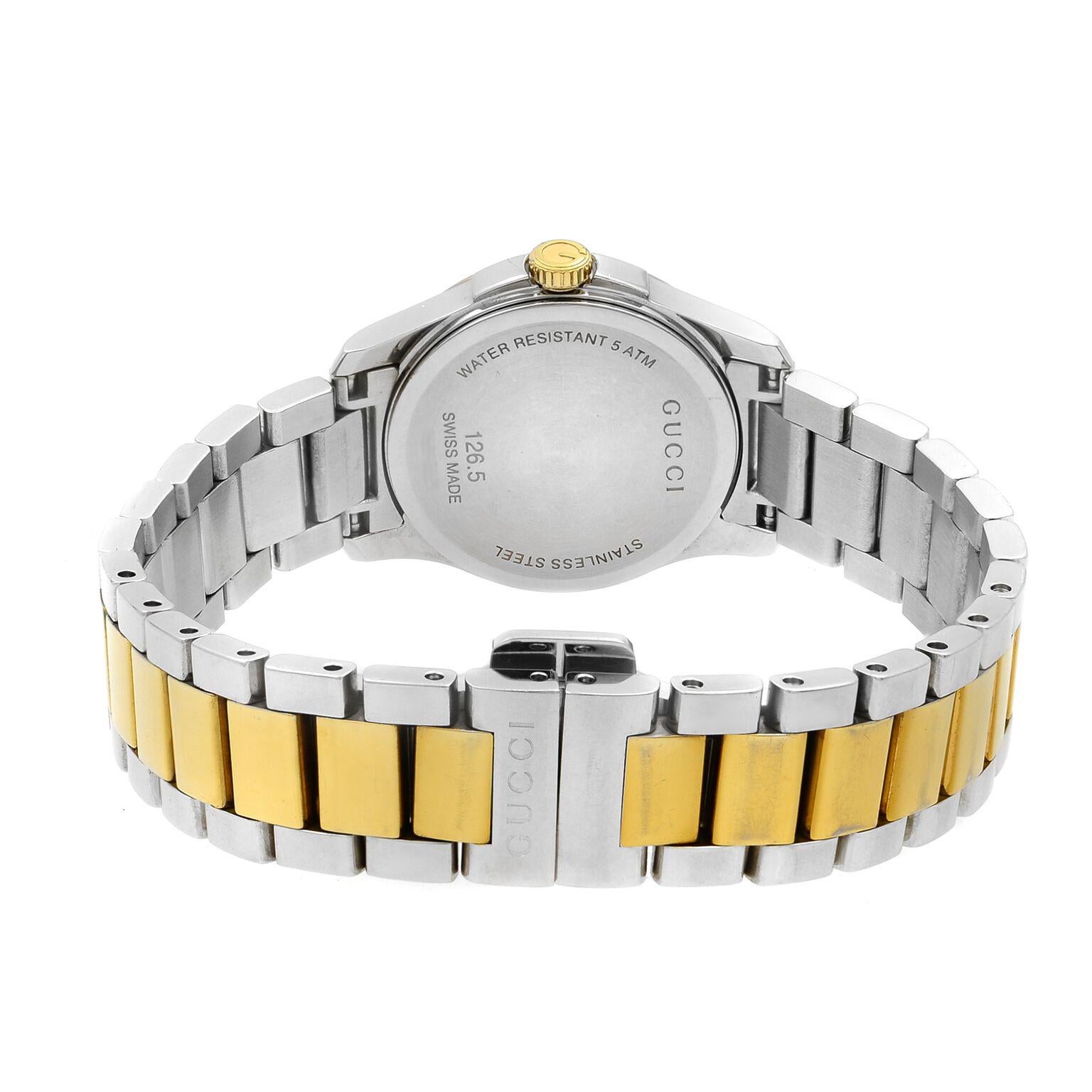 Gucci G-Timeless Two-Tone Silver Dial Steel Quartz Ladies Watch YA126531 1