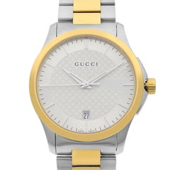 Gucci G-Timeless Two-Tone Stainless Steel Silver Dial Quartz Mens Watch YA126450