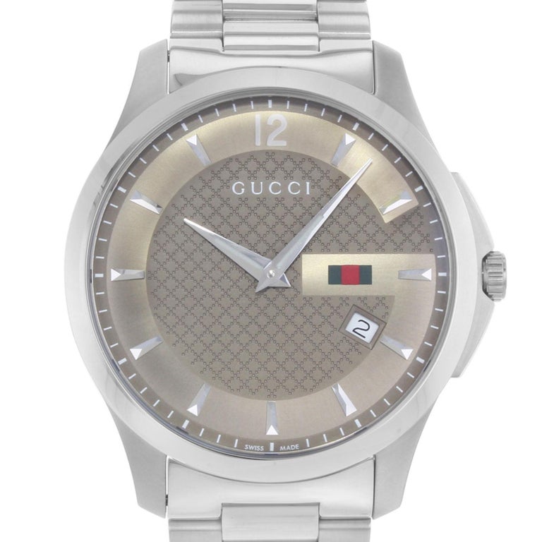Gucci GTimeless YA126310 Brown Dial Stainless Steel Quartz Men's Watch