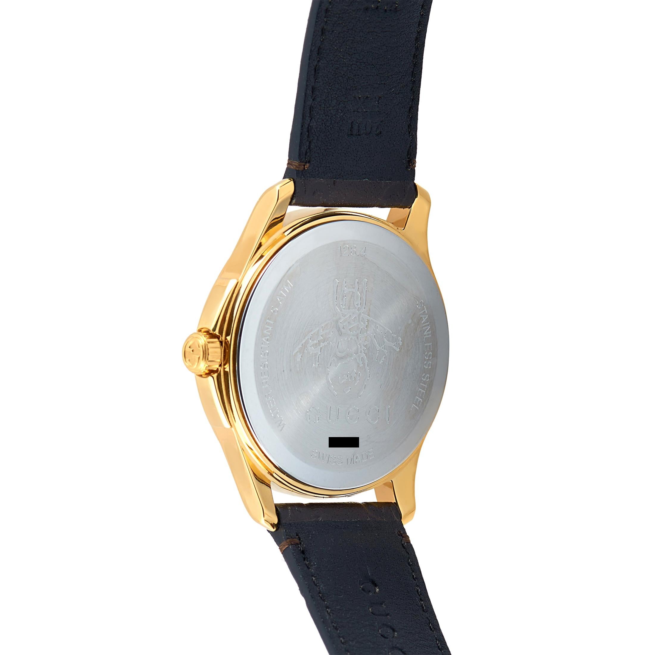 Gucci G-Timeless Yellow Gold-Tone Watch YA1264035 In New Condition In Southampton, PA