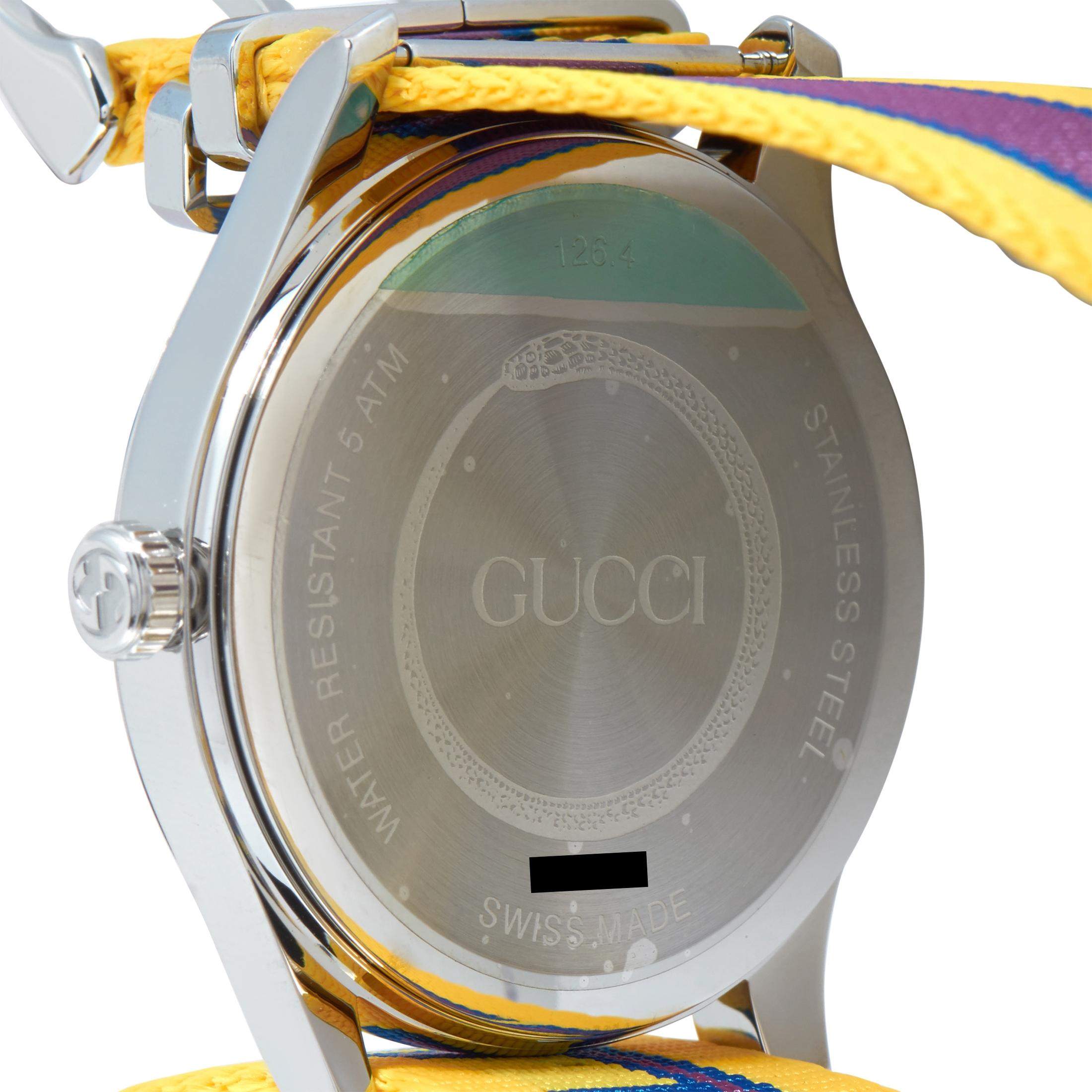 Gucci G-Timeless Gelbe Uhr YA1264069 im Zustand „Neu“ in Southampton, PA