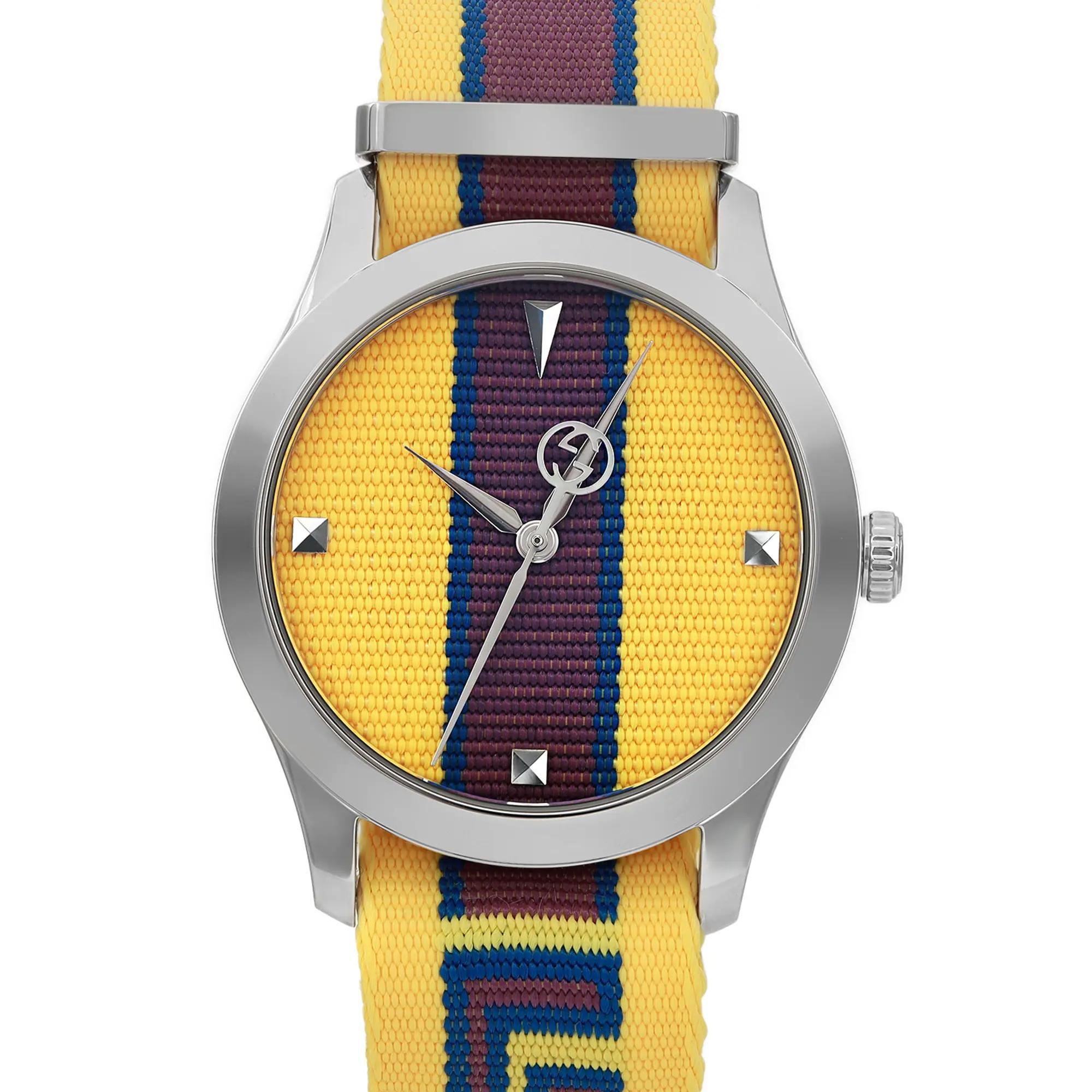 Nouvelle montre. Sans boîte et papiers d'origine. Livré avec une boîte chronostore.

Informations générales :
Marque : Gucci
Type : Montre-bracelet
Département : Unisexe Adulte
Nom du modèle : Gucci G-Timeless
Numéro de modèle :
