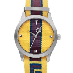 Gucci G-Timeless Yellow with Stipes Motif Dial Unisex Quartz Watch YA1264069