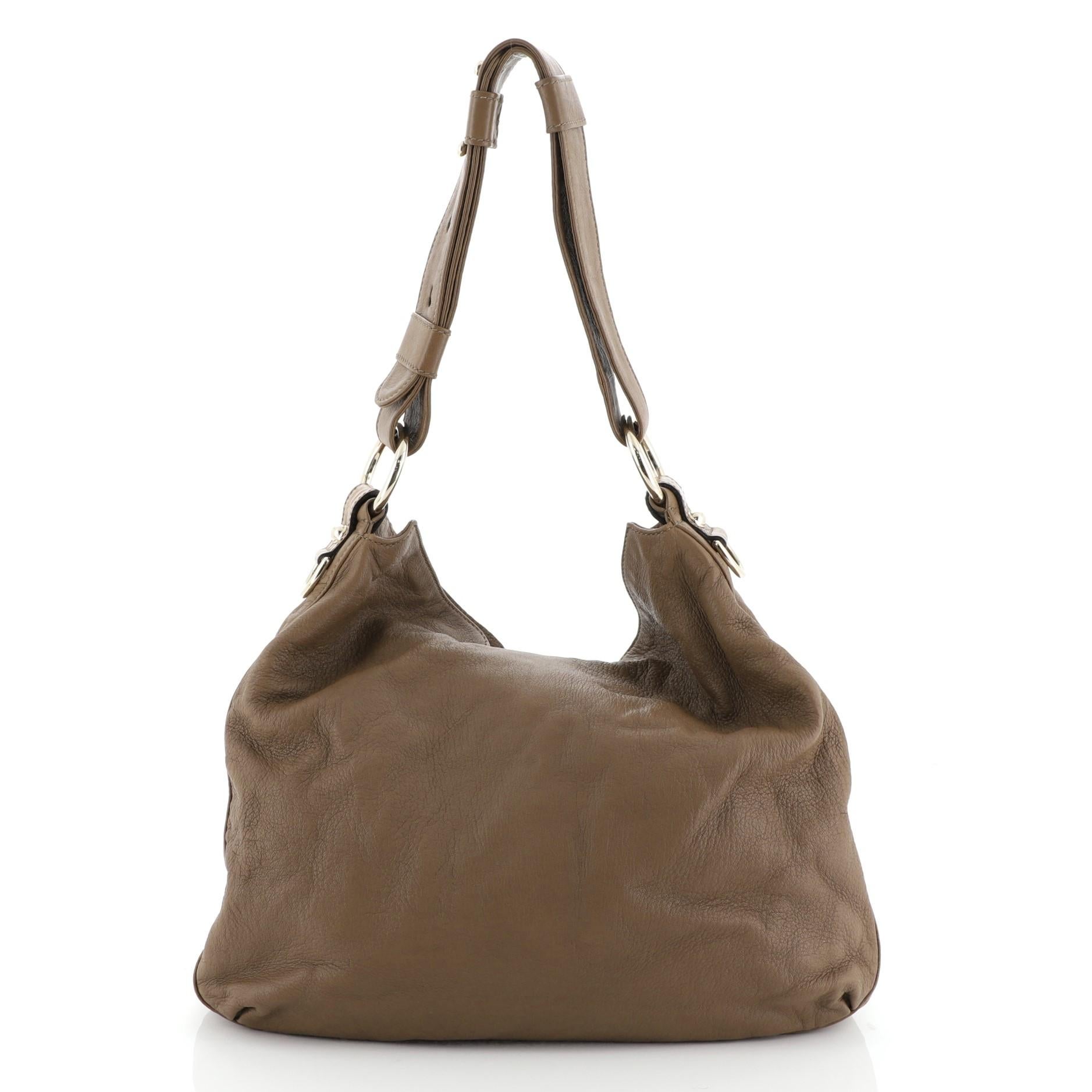 Gucci G Wave Hobo Leather Medium In Good Condition In NY, NY