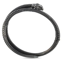 Gucci Garden Aged Silver Snake Motif Bracelet Size 18