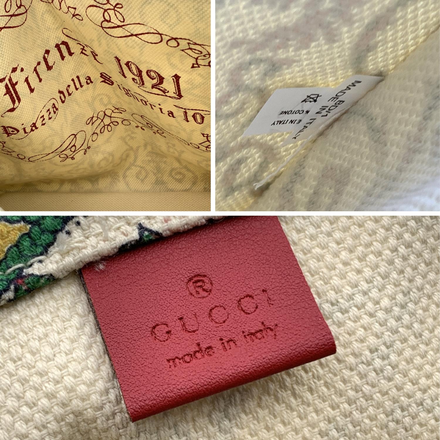 Gucci Garden Firenze 1921 Printed Canvas Tote Shopping Bag In Excellent Condition In Rome, Rome