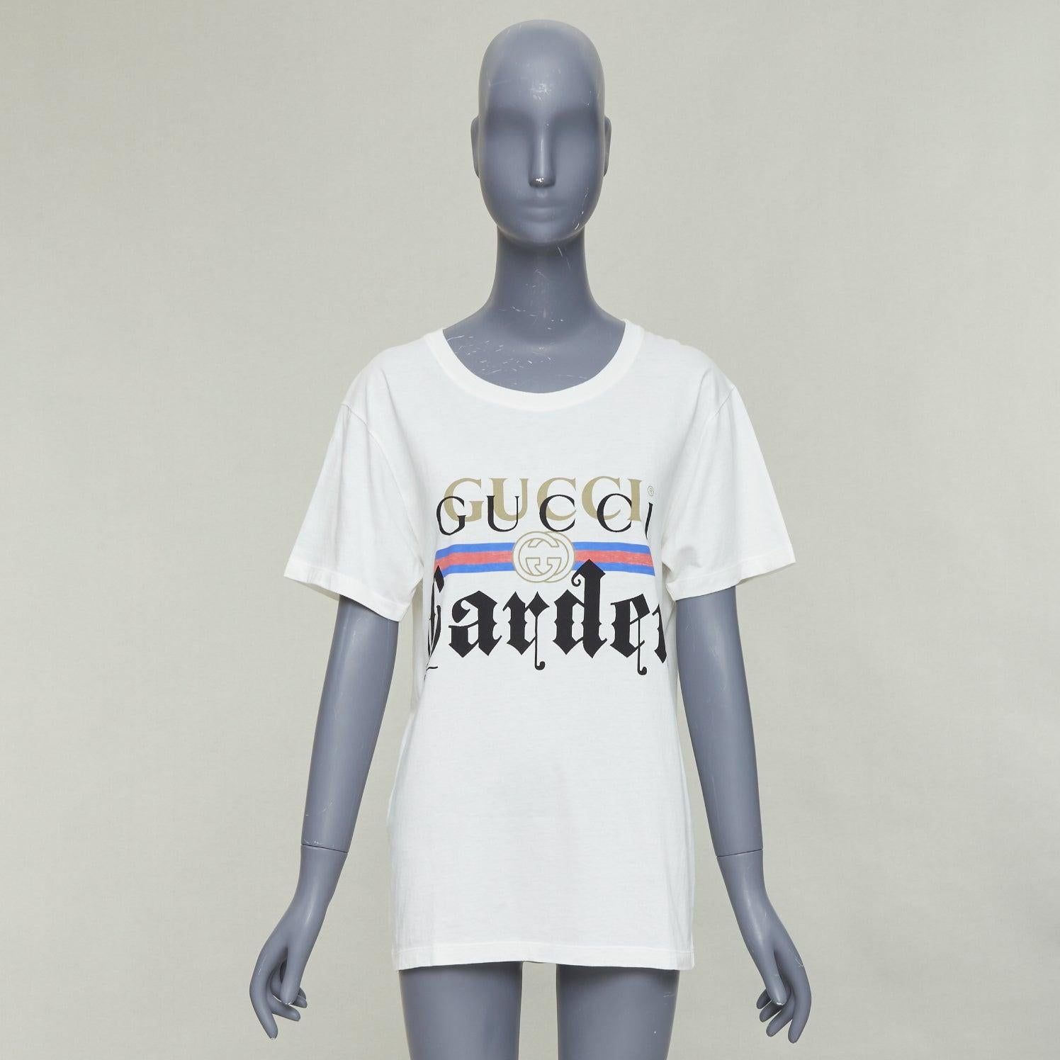 Gucci Garden bianco sporco con doppio logo ricamato sulla schiena XS in vendita 4