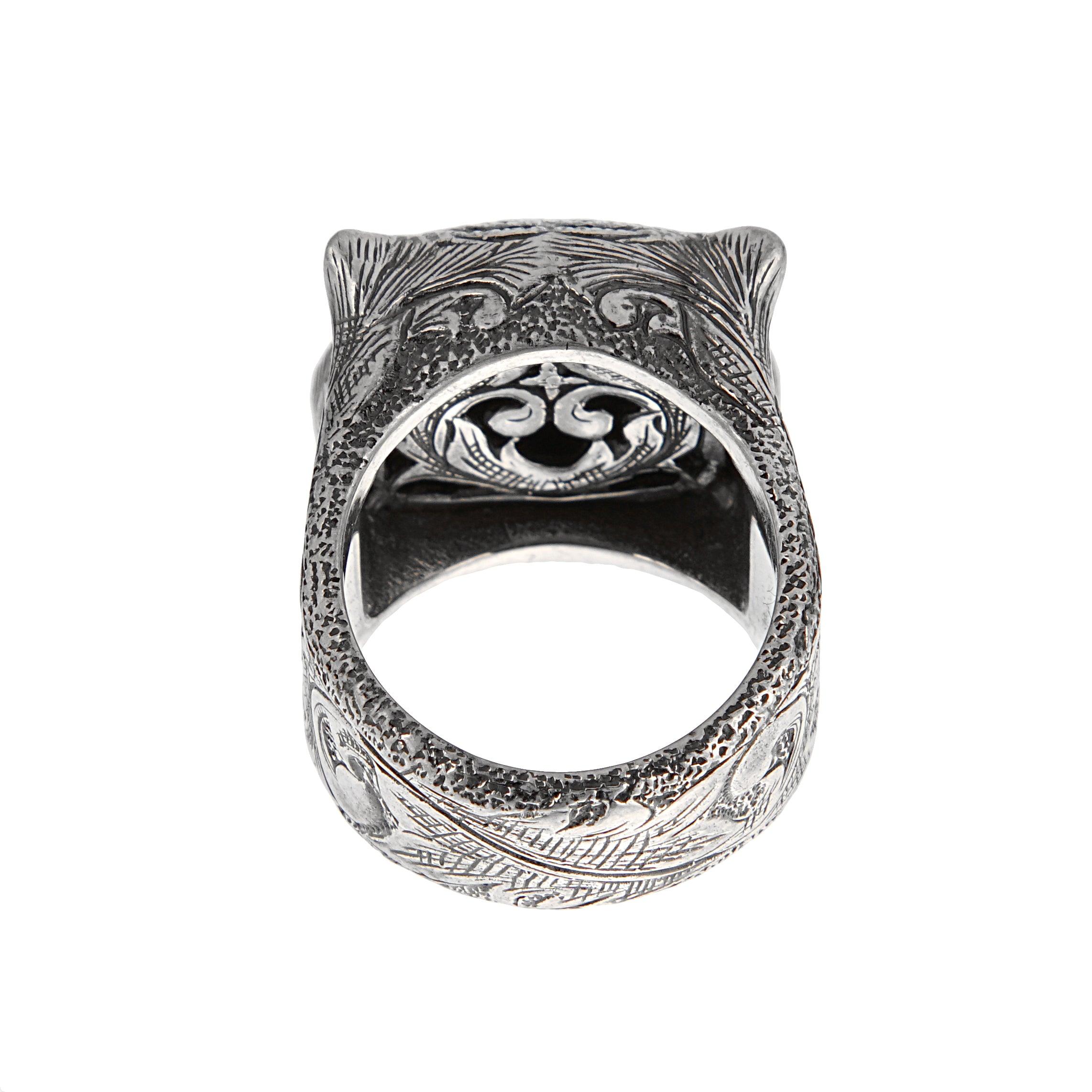 Barocco Gucci Garden Anello in argento con zircone viola misura 5 1/2 in vendita