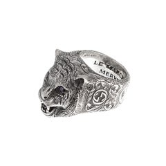 Gucci Garden Purple Zircon Sterling Silver Ring Size 5 3/4