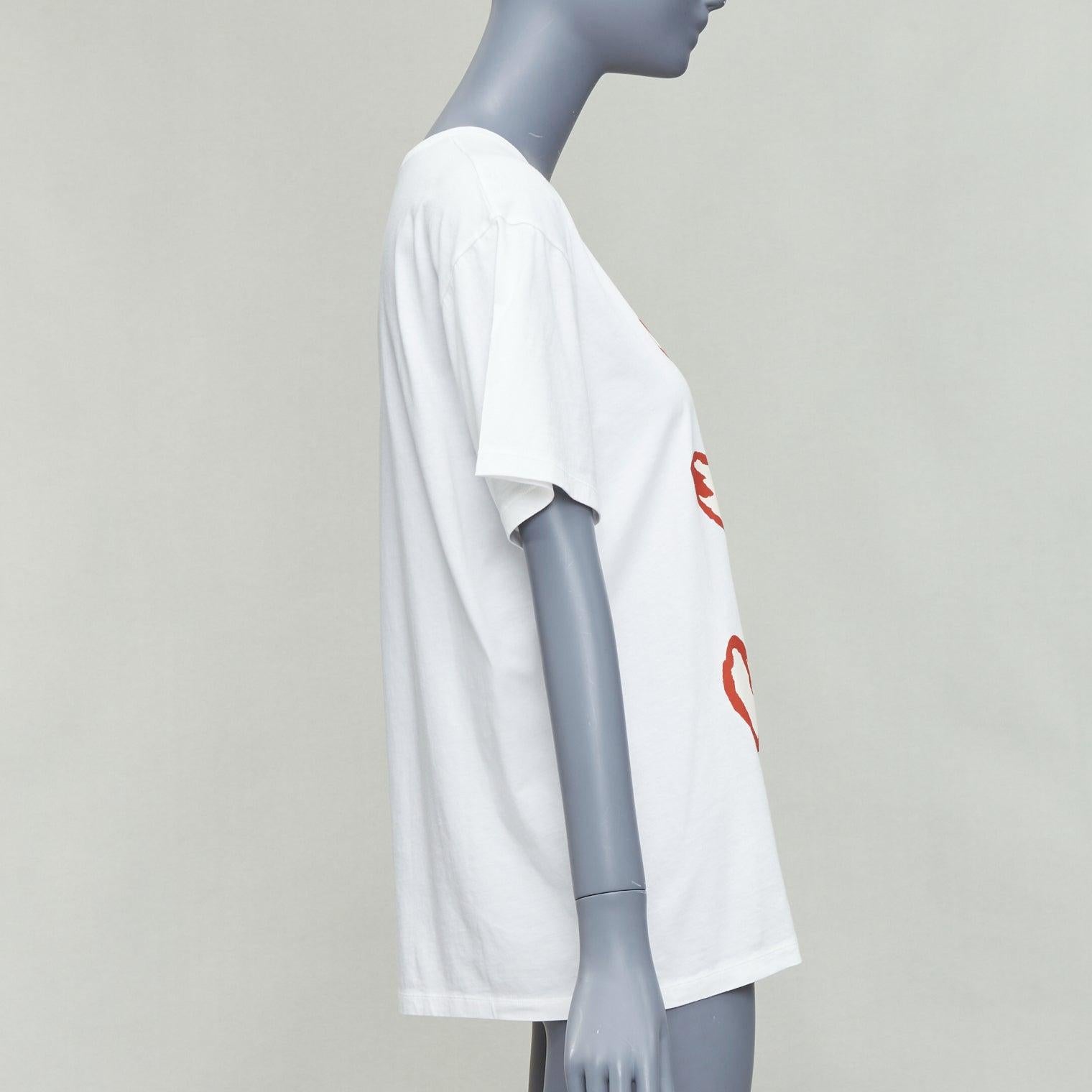 GUCCI GARDEN red cartoon bear heart cotton tshirt XXS In Excellent Condition For Sale In Hong Kong, NT