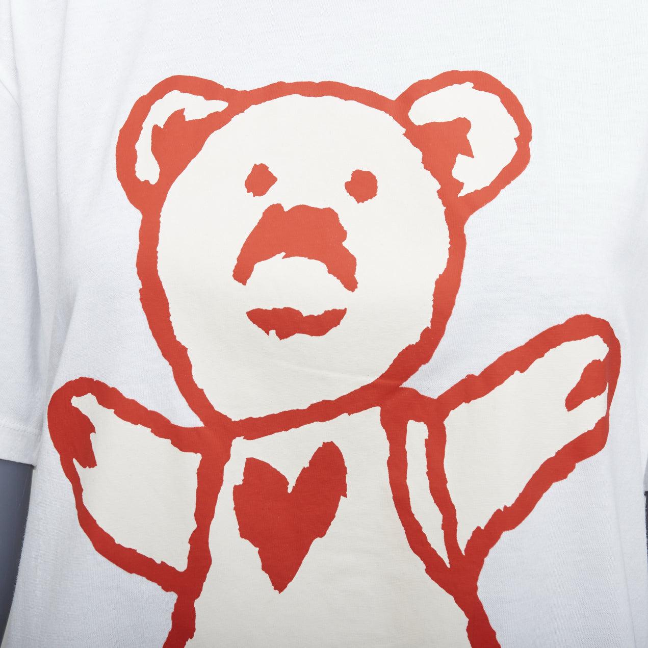 GUCCI GARDEN red cartoon bear heart cotton tshirt XXS For Sale 2